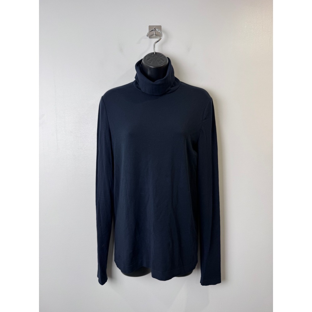 Wolford Women Navy Blue Turtleneck Top Aurora Modal Blend Medium